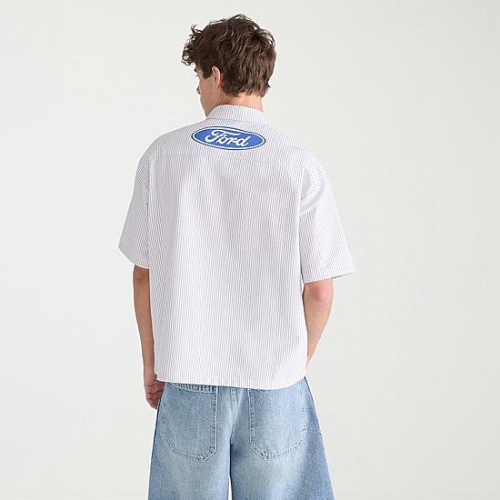 AEROPOSTALE Ford Mens Short Sleeve Boxy Fit Button-Down Shirt