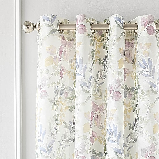 Martha Stewart Jardin Grommet Top Sheer Single Curtain Panel