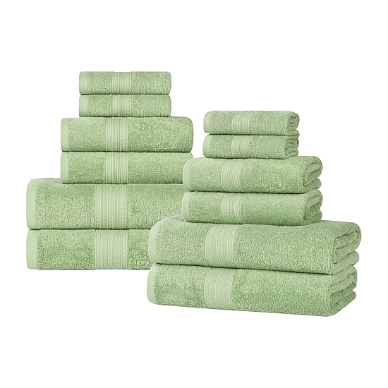 SUPERIOR® Eco-Friendly Cotton 12-pc. Quick Dry Bath Towel Set
