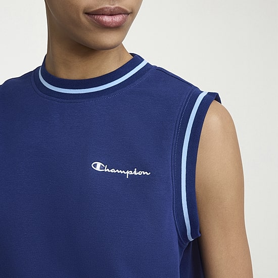 Champion Womens Mock Neck Sleeveless Muscle T-Shirt