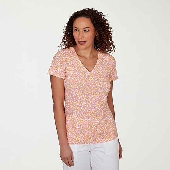 Hearts Of Palm Womens V Neck Short Sleeve T-Shirt
