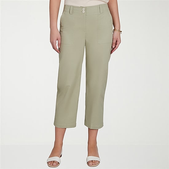 Hearts Of Palm Womens Straight Mid Rise Capri Pant