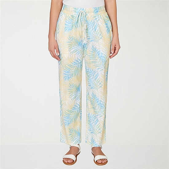 Hearts Of Palm Womens Straight Mid Rise Pull-On Pant