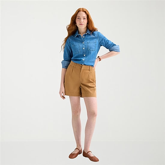 St. John's Bay Womens Tall Cuffed Long Sleeve Regular Fit Button-Down Shirt