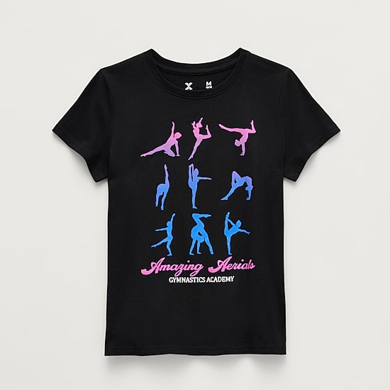 Xersion Little & Big Kid Girls Crew Neck Short Sleeve Regular Fit Graphic T-Shirt