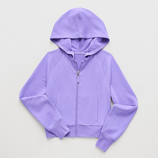 Xersion Super Soft Little & Big Kid Girls Long Sleeve Zipper Active Hoodie