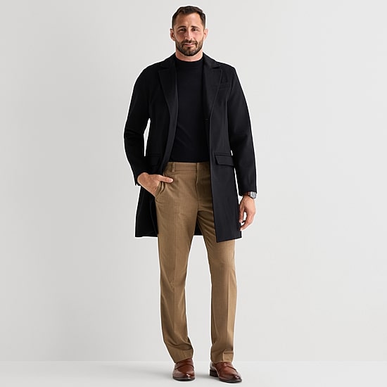 J. Ferrar Water Resistant Mens Midweight Topcoat Coat