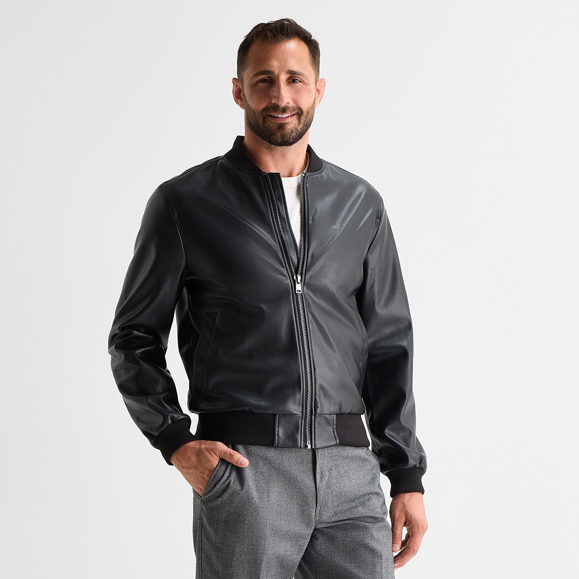 J. Ferrar Mens Lightweight Bomber Jacket