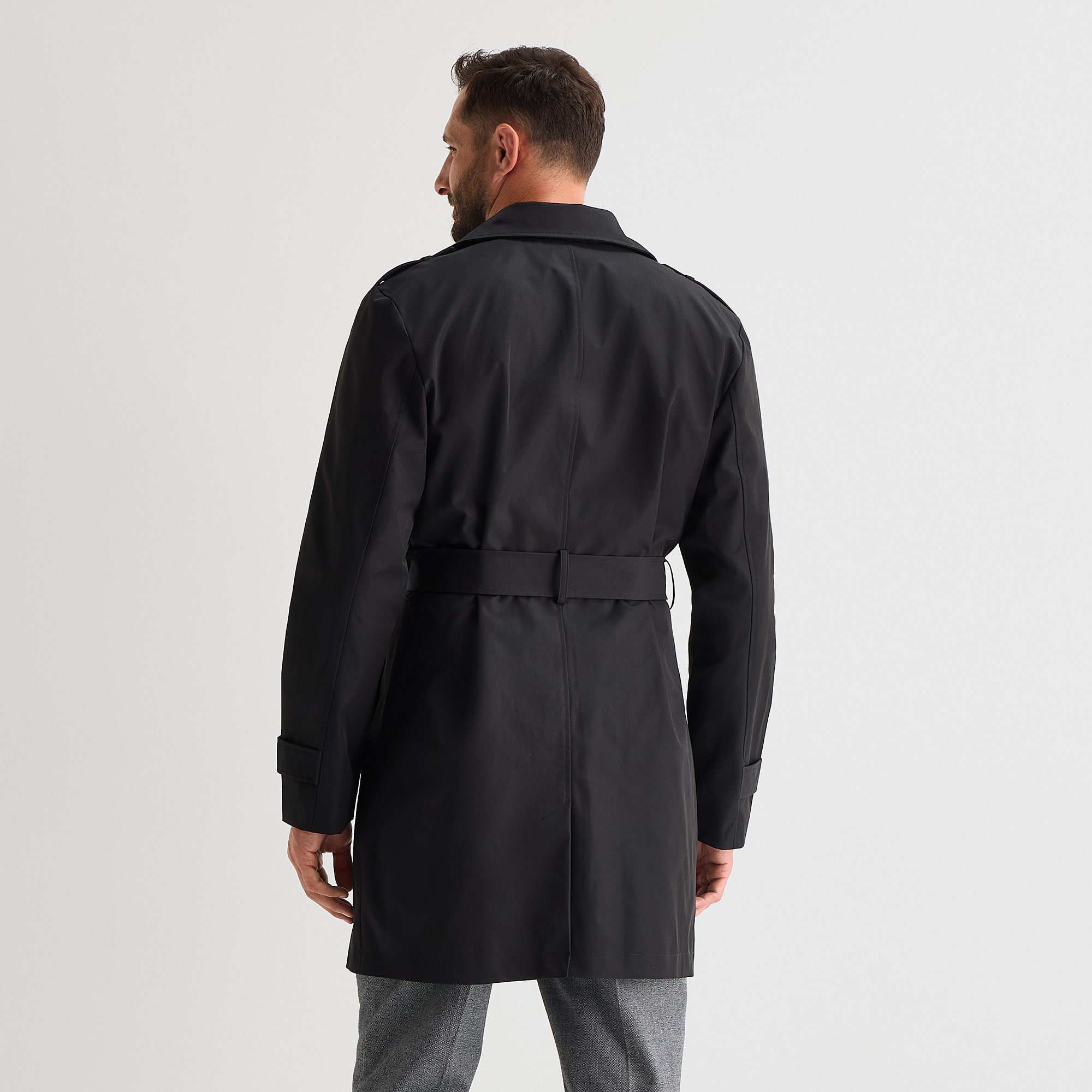 J. Ferrar Mens Water Resistant Midweight Trench Coat