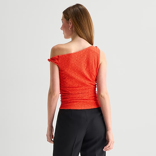 by&by Womens Juniors Asymmetrical Neck Sleeveless Tank Top