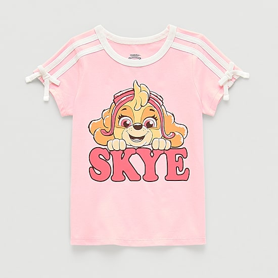 Grayson Little Toddler Girls Crew Neck Short Sleeve Relaxed Fit Paw Patrol Graphic T-Shirt
