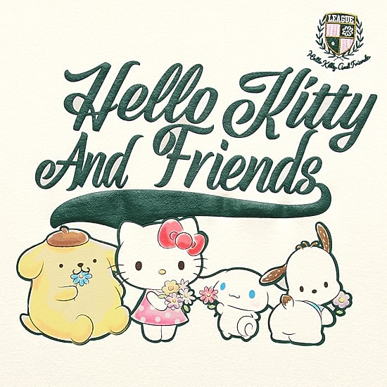 Grayson Threads, The Label Womens Juniors Crew Neck Long Sleeve Hello Kitty Sweatshirt