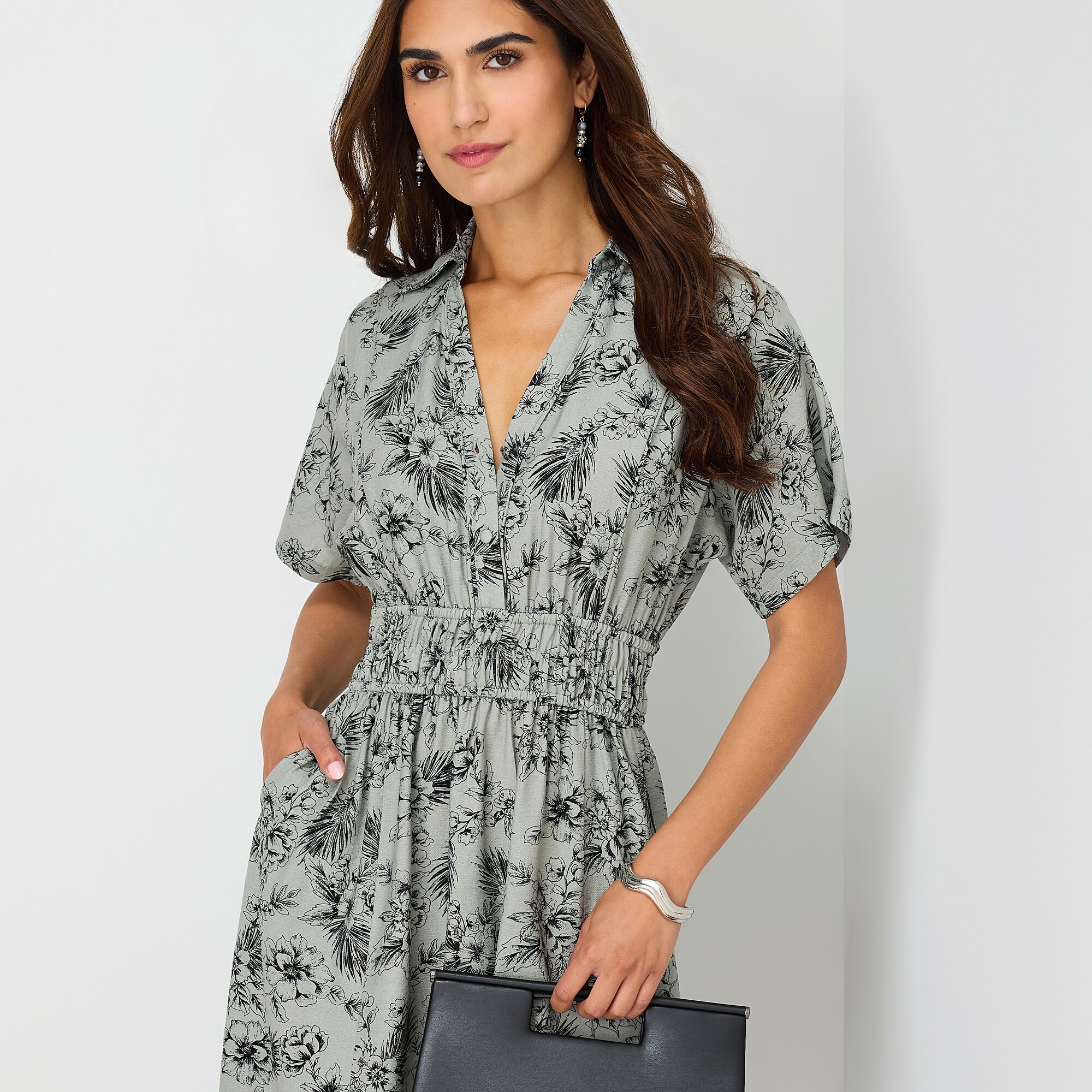 Melonie T Womens Short Sleeve Drop Shoulder Maxi Dress