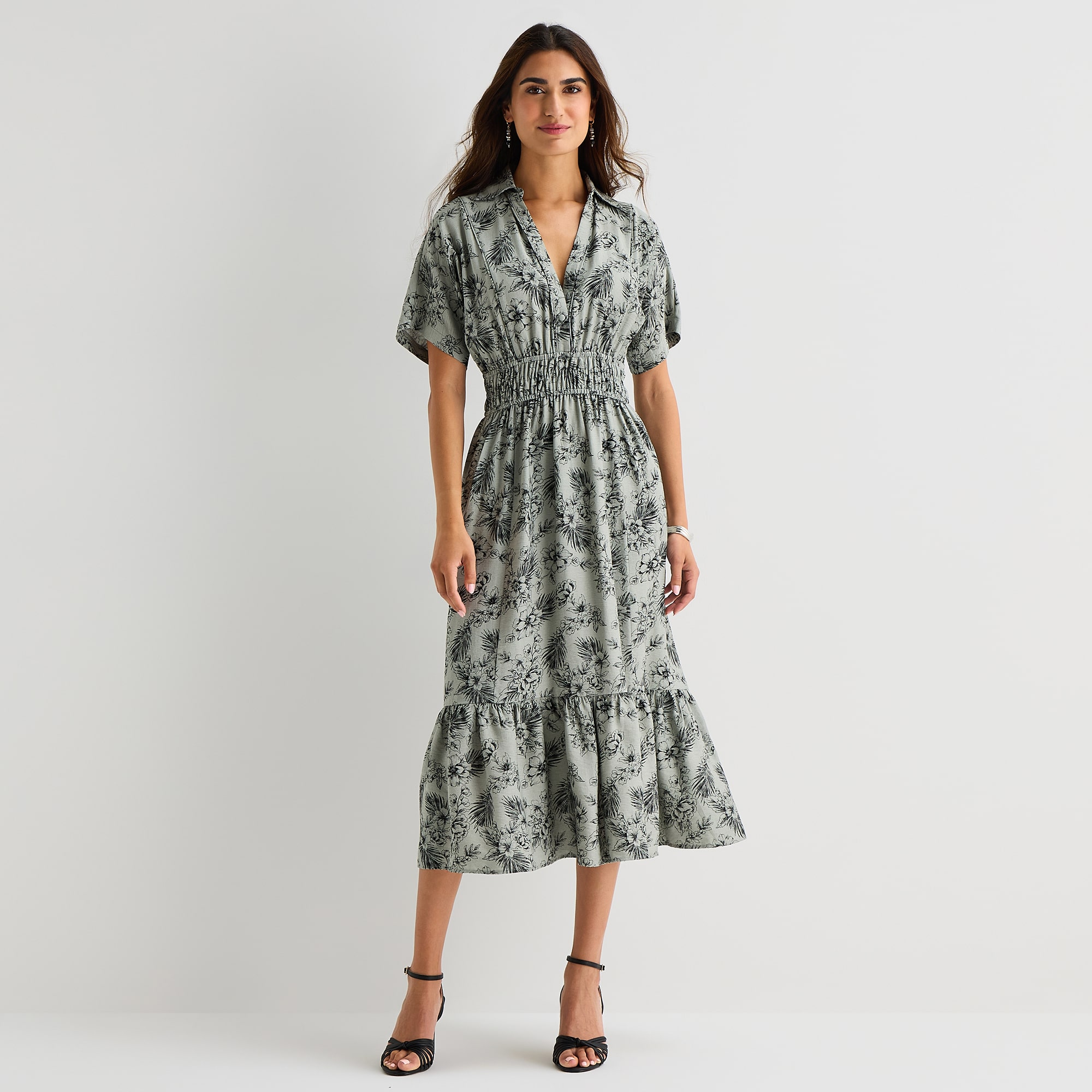 Melonie T Womens Short Sleeve Drop Shoulder Maxi Dress