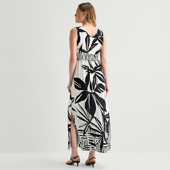 Rabbit Rabbit Rabbit Design Womens V Neck Sleeveless Maxi Dress