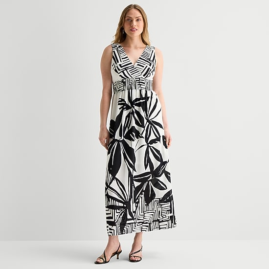 Rabbit Rabbit Rabbit Design Womens V Neck Sleeveless Maxi Dress