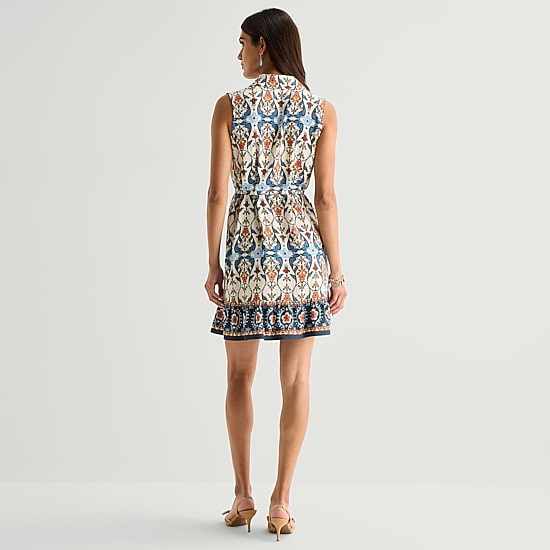 Be by CHETTA B Womens Sleeveless Floral Fit + Flare Dress