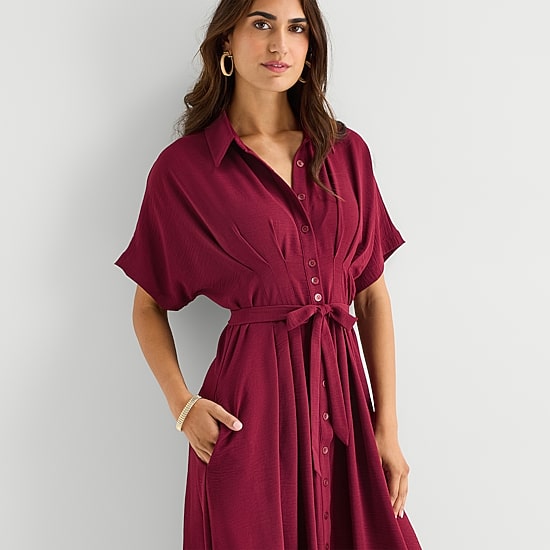 Rabbit Rabbit Rabbit Design Womens Short Sleeve Midi Shirt Dress