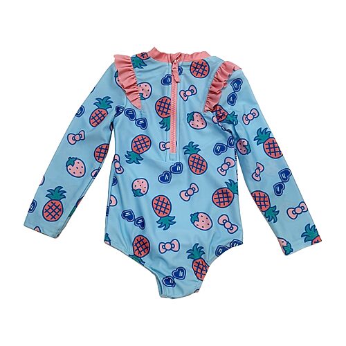 Toddler Girls Hello Kitty Long Sleeve Toddler One Piece Swimsuit, 4t, Blue