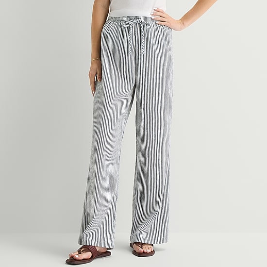 by&by Womens Wide Leg Flat Front Pant