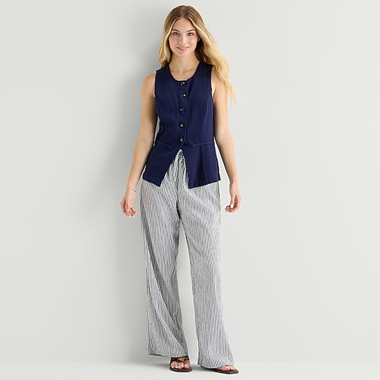by&by Womens Wide Leg Flat Front Pant
