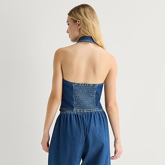 by&by Womens Juniors Sleeveless Vest