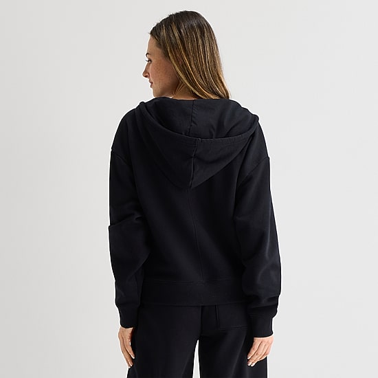 Arizona Womens Juniors Long Sleeve Fleece Zipper Hoodie