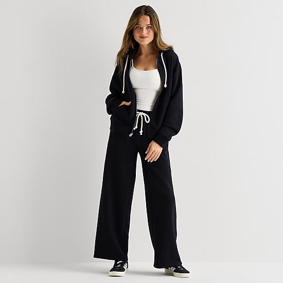 Arizona Womens Juniors Long Sleeve Fleece Zipper Hoodie
