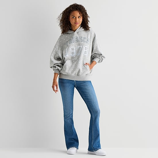 Arizona Womens Juniors Long Sleeve Fleece Hoodie