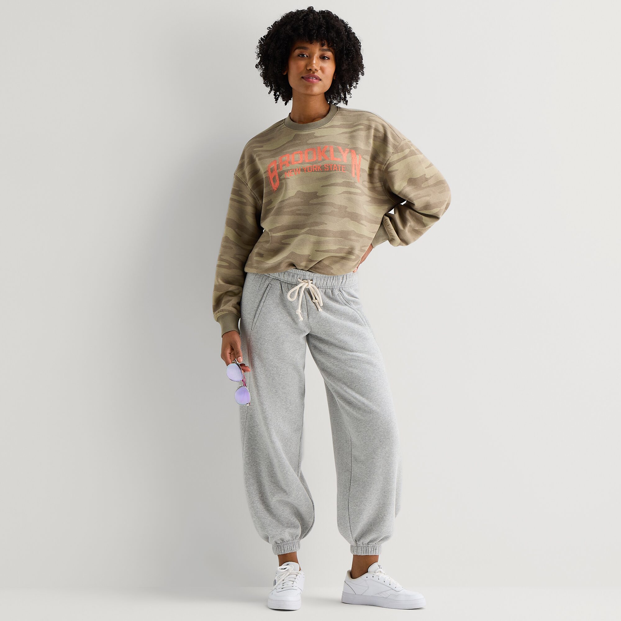 Arizona Womens Juniors Crew Neck Long Sleeve Sweatshirt