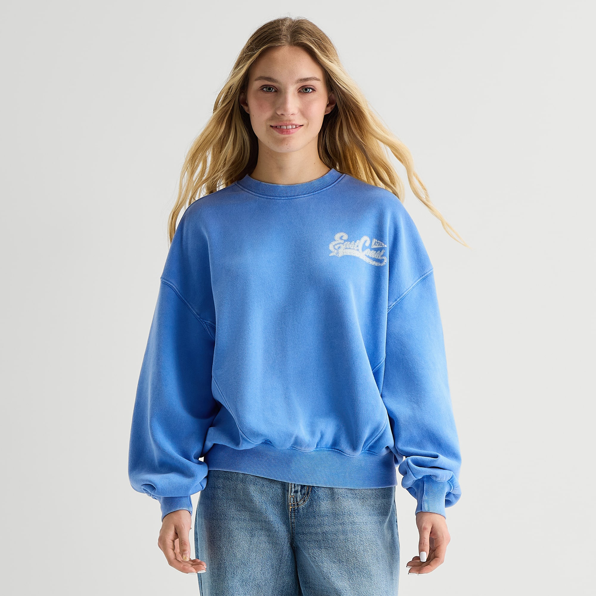 Arizona Womens Juniors Crew Neck Long Sleeve Sweatshirt