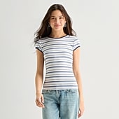 Arizona Womens Juniors Crew Neck Short Sleeve T-Shirt