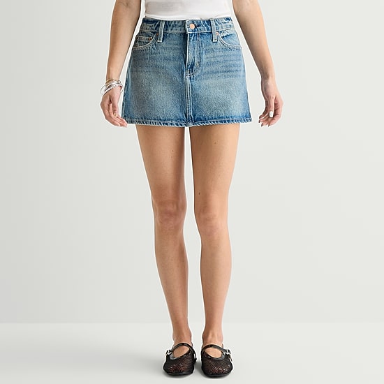 Arizona Supergirl Womens Juniors Denim Skirt