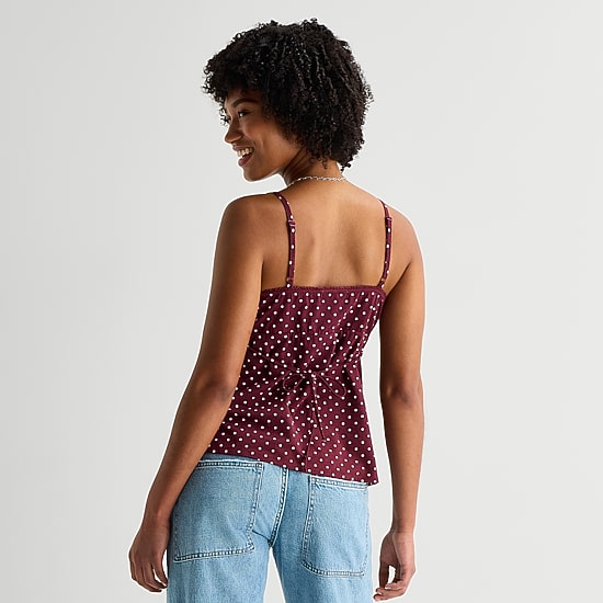 Arizona Womens Juniors Sleeveless Babydoll Top