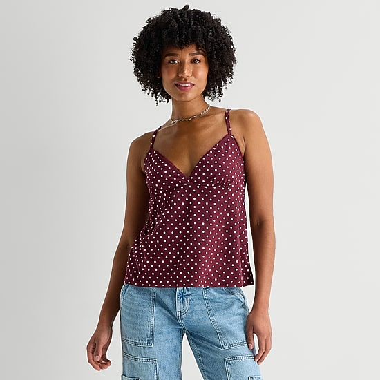 Arizona Womens Juniors Sleeveless Babydoll Top