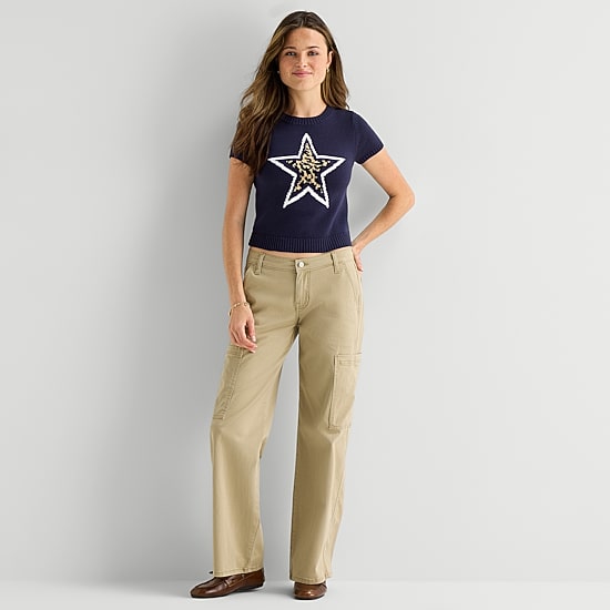 Arizona Womens Juniors Crew Neck Short Sleeve Shell