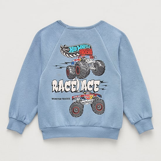 Grayson Little Toddler Boys Crew Neck Long Sleeve Hot Wheels Sweatshirt