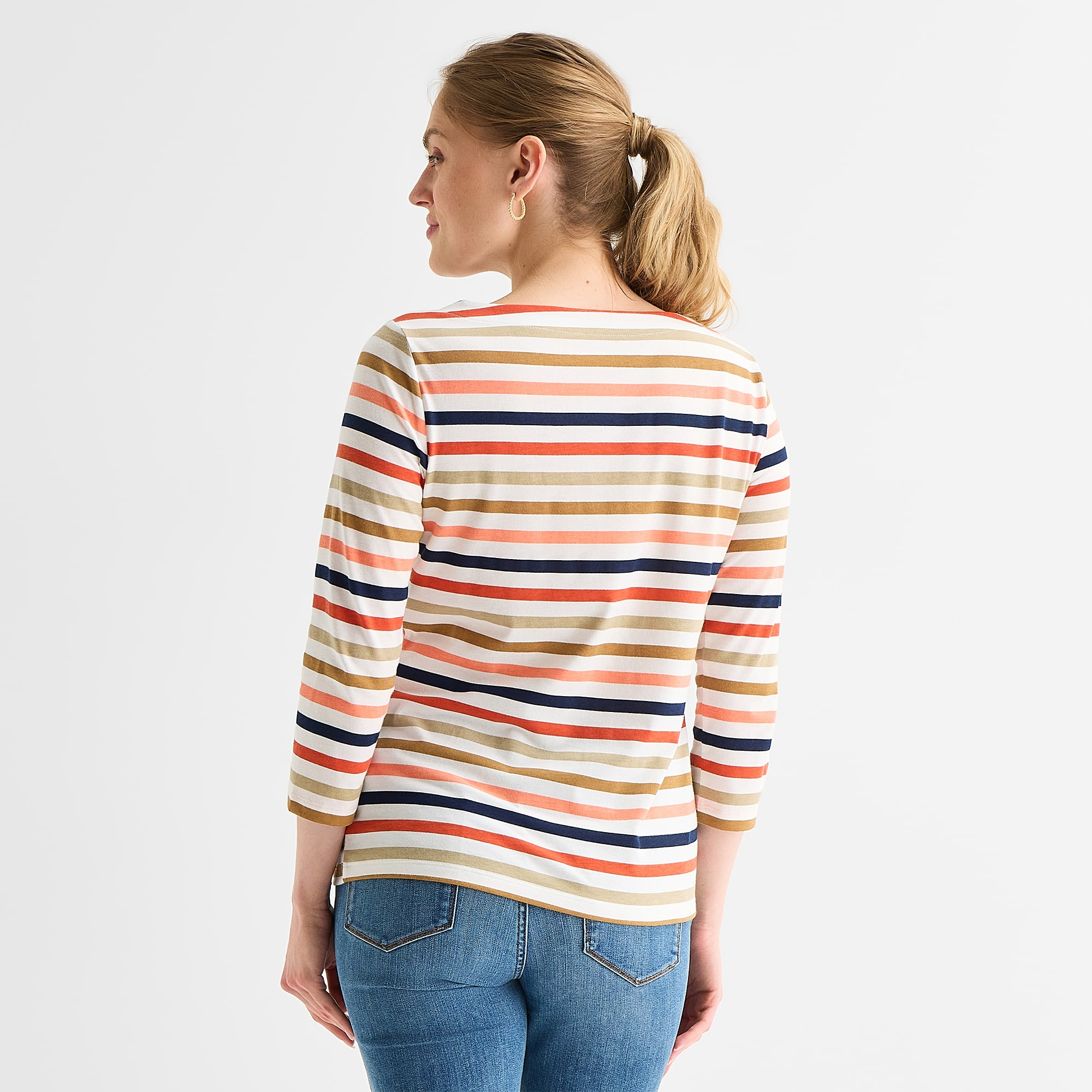 St. John's Bay Womens Boat Neck Elbow Sleeve T-Shirt