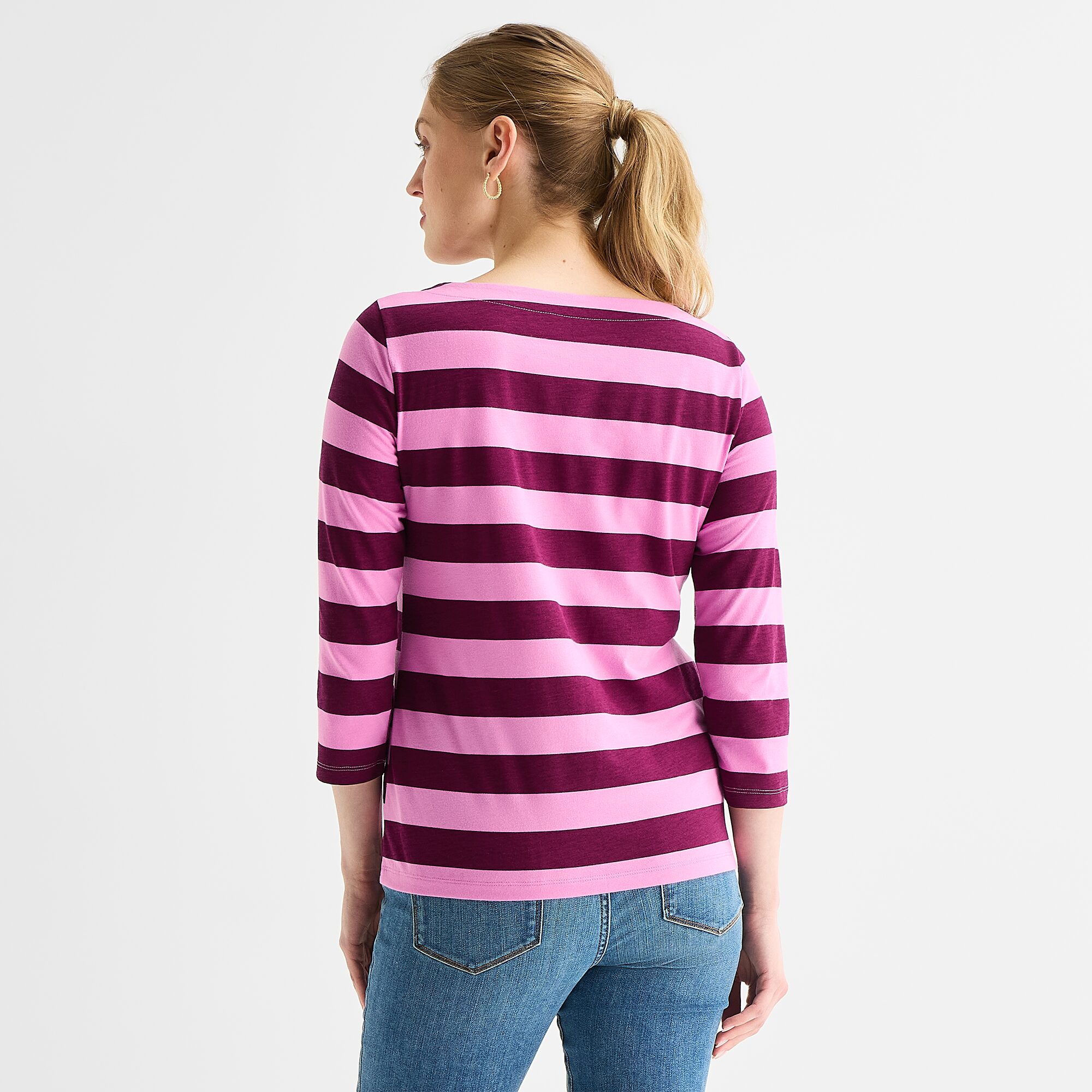 St. John's Bay Womens Boat Neck Elbow Sleeve T-Shirt