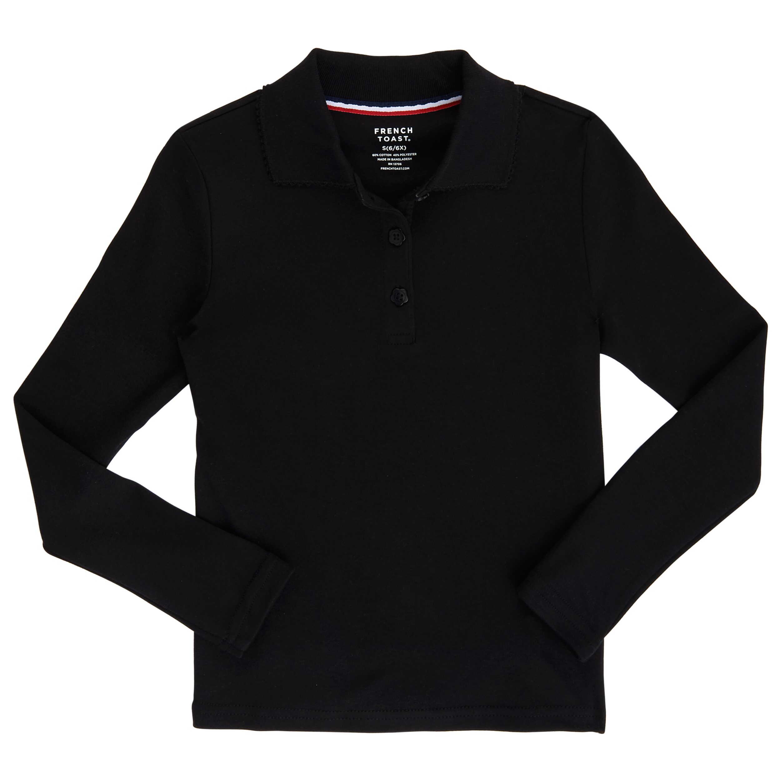 French Toast Little & Big Kid Girls Long Sleeve Regular Fit Polo Shirt