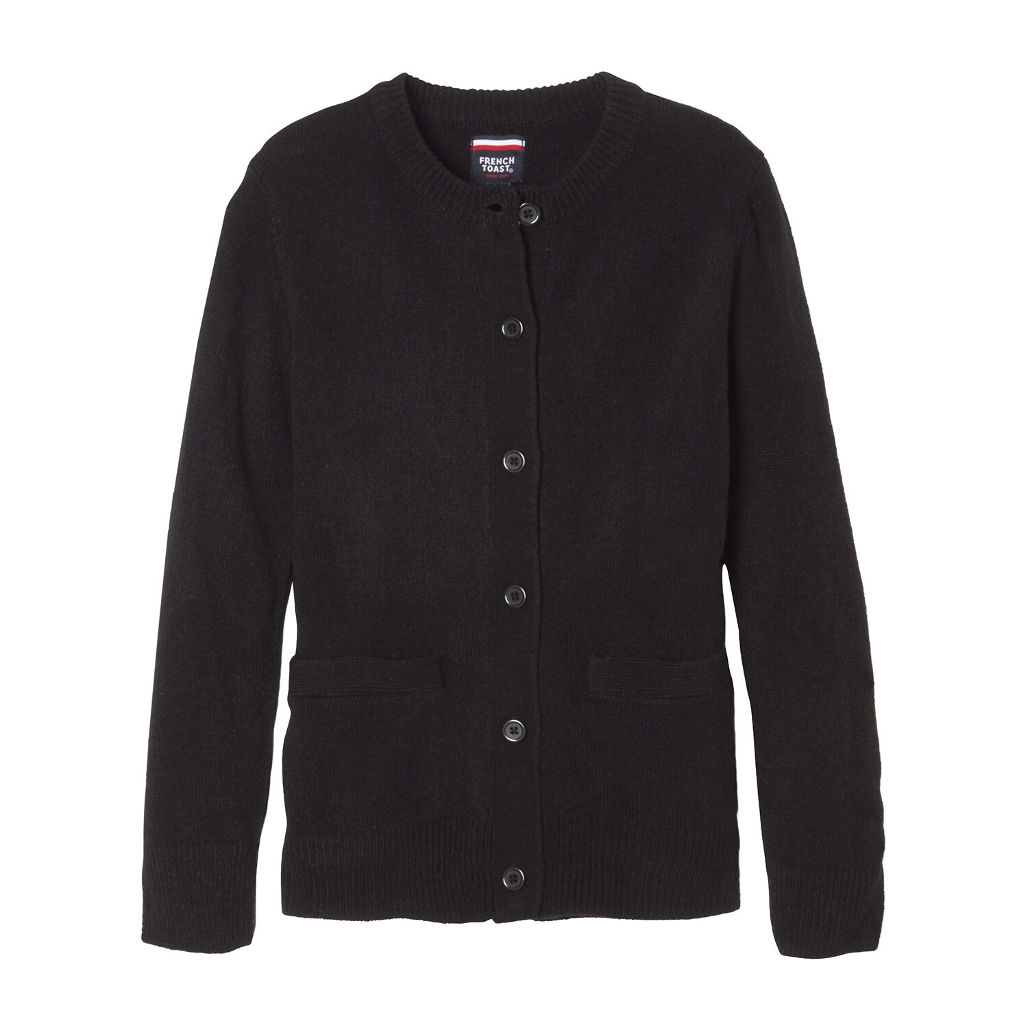 French Toast Little & Big Kid Girls Crew Neck Long Sleeve Button Cardigan