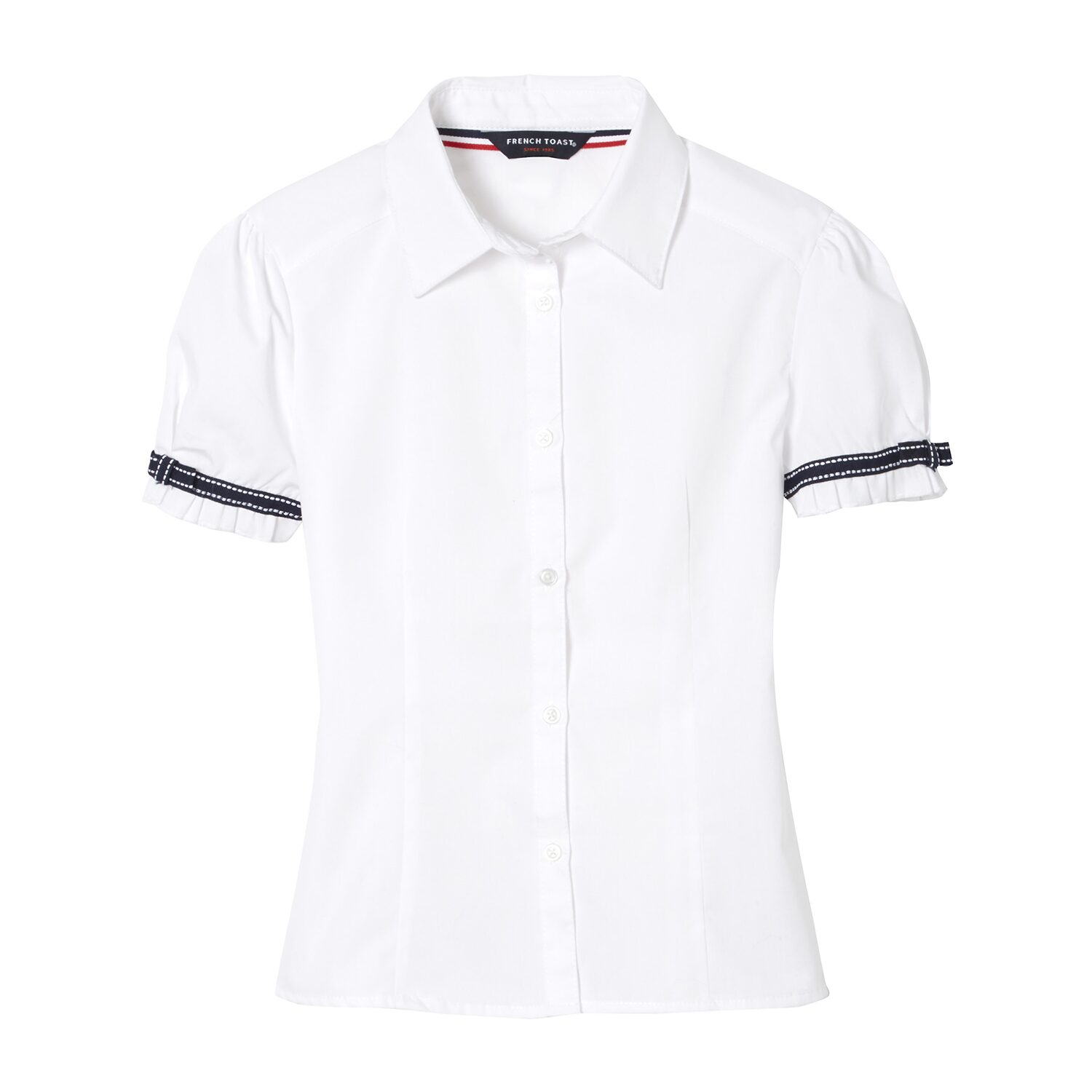 French Toast Little & Big Kid Girls Short Sleeve Embellished Blouse