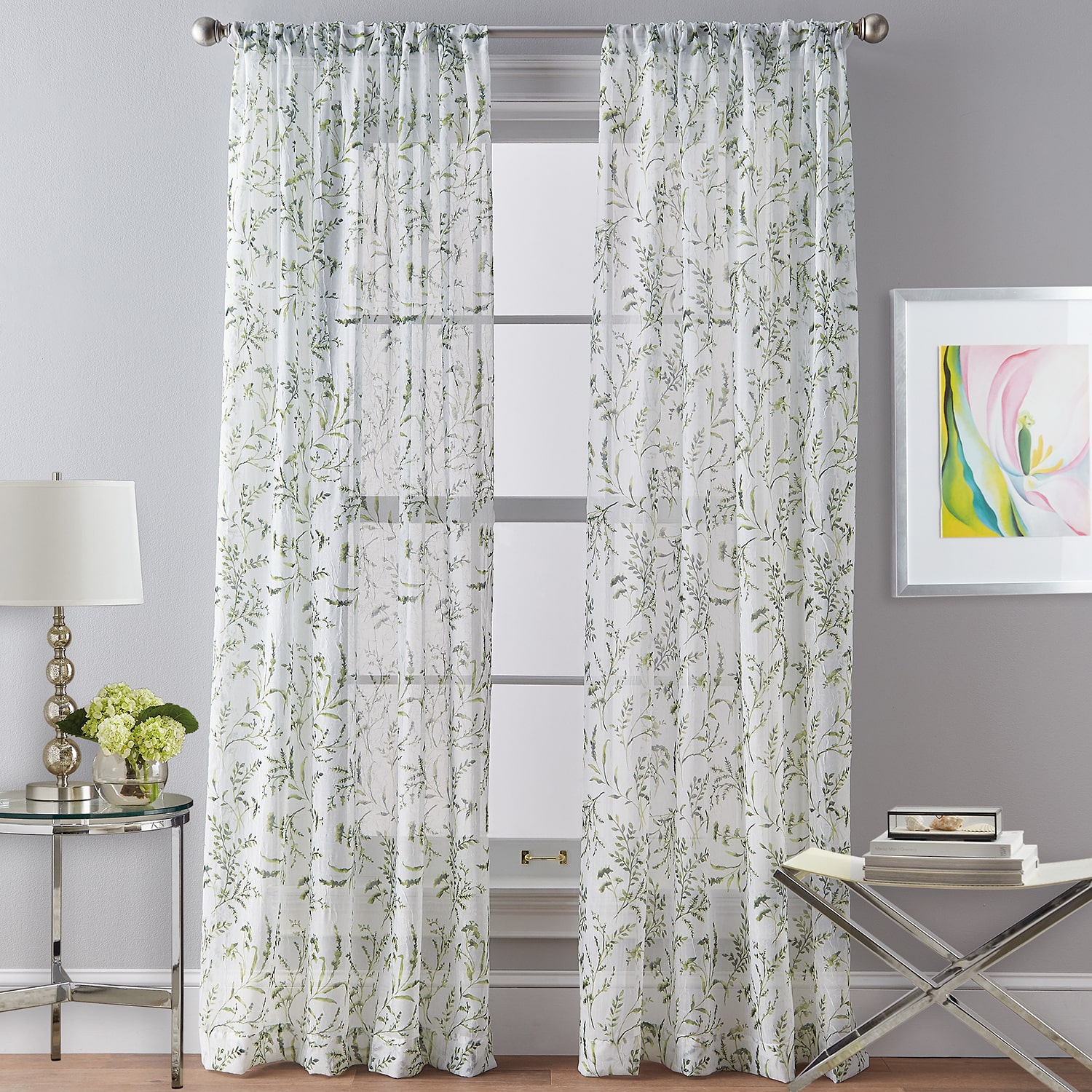 CHF Santa Barbara Rod Pocket Sheer Single Curtain Panel
