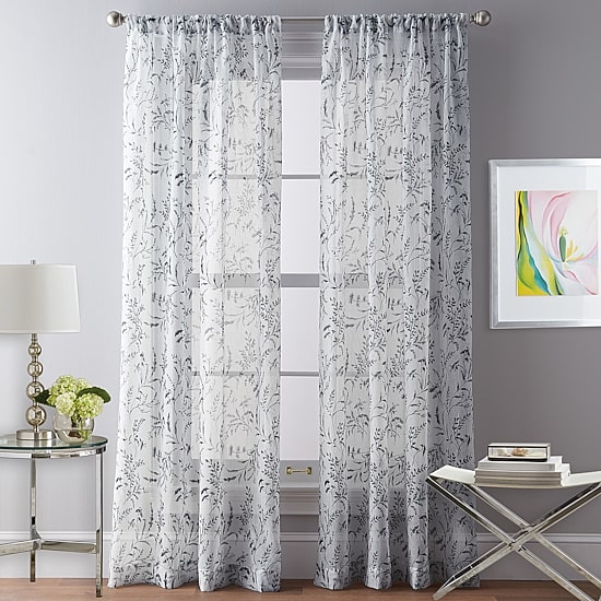 CHF Santa Barbara Rod Pocket Sheer Single Curtain Panel