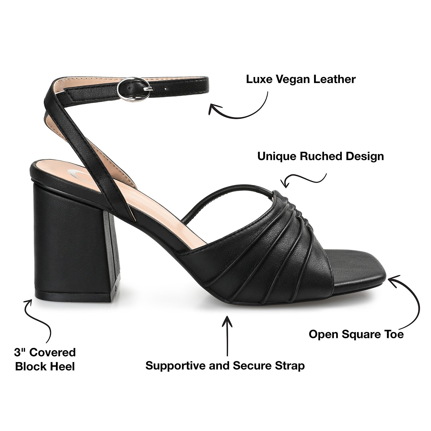 Journee Collection Shillo Womens Round Open Toe Block Heel Pumps