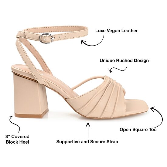 Journee Collection Shillo Womens Round Open Toe Block Heel Pumps