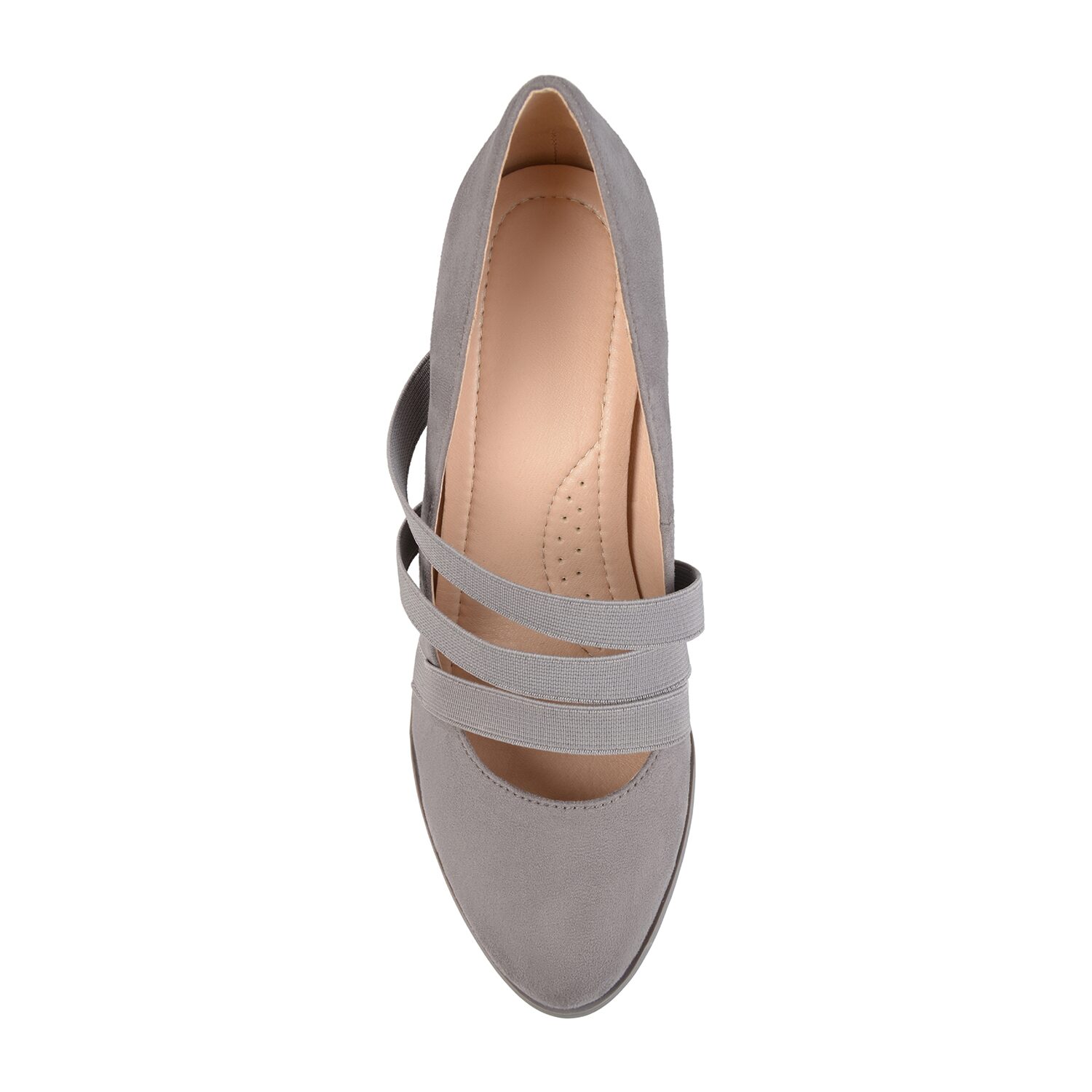 Journee Collection Loren Womens Round Stacked Heel Pumps