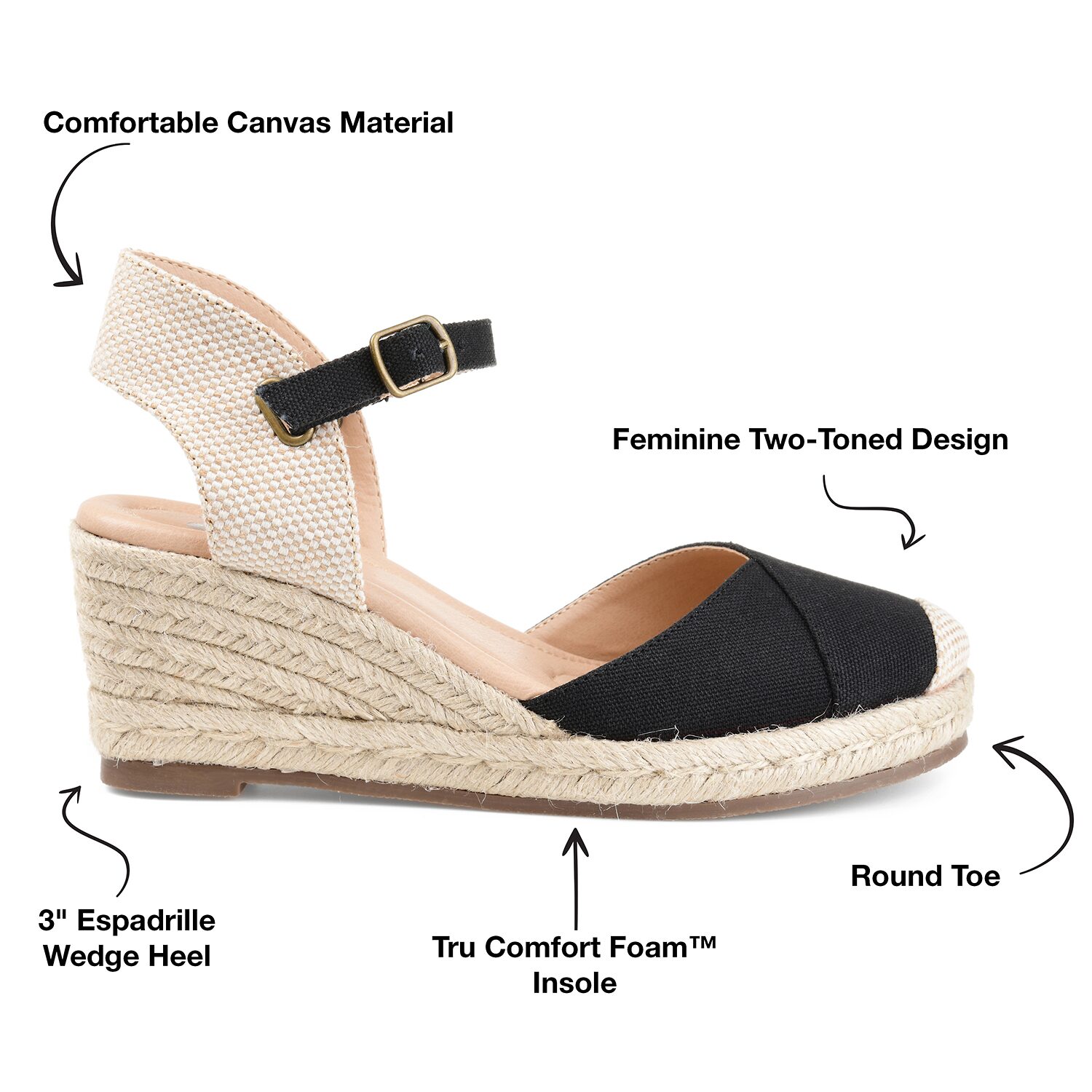 Journee Collection Ashlyn Womens Round Wedge Heel Pumps
