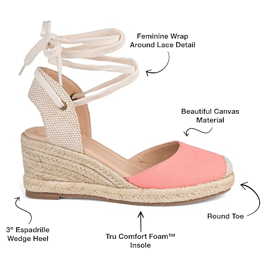 Journee Collection Womens Monte Lace-up Round Toe Espadrille Wedge