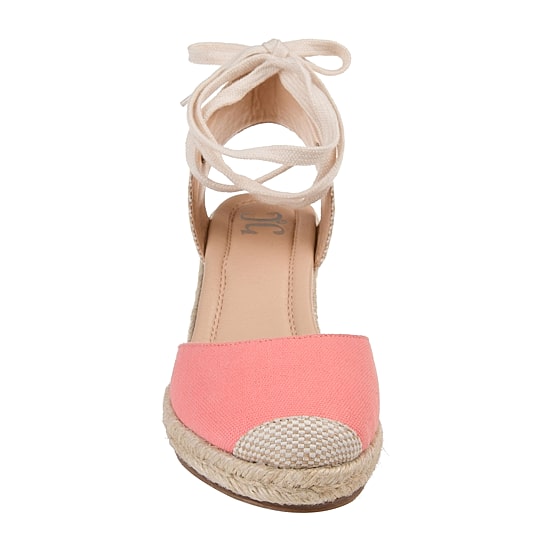 Journee Collection Womens Monte Lace-up Round Toe Espadrille Wedge